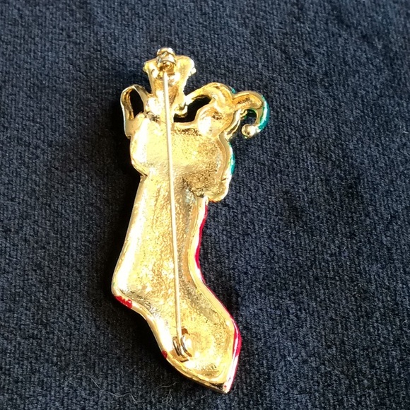 Vintage NWOT Santa & Stocking Brooch Set - Picture 3 of 5